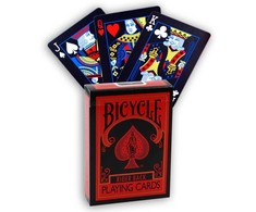 Merida Bicycles Žaidimų Kortos - Bicycle Rider Back Reverse Deck 54 Kortos Plastiku Padengtos Raudonos/Juodos