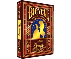 Kortų Žaidimas - Disney Beauty and the Beast Bicycle Žaidimų Kortos Su Ikoniškais Personažais, Aukso Folijos Dėžutė, Oro Pagalvės Apdaila