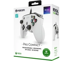 Žaidimų Valdiklis - NACON XBOX X Series Valdiklis Pro Kompaktiškas, Laidinis, 3 m Laidas, Baltas