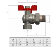 Arco Ventilis 154304 kampinis, 3/4", vidinis/išorinis sriegiai