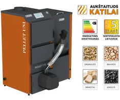 Aukstaitijos Katilai Granulinis katilas PELLET UNI 20 kW su rotac. 20 kW degikliu, sraigtu, 230 l met. bunkeriu