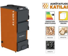 Aukstaitijos Katilai Kieto kuro katilas KLASIKA, viršutinio degimo, 13kW