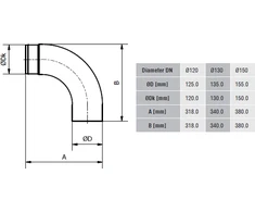 Darco Lenkta alkūnė - žema KG150/90-CZ2/N