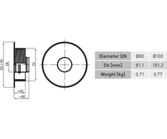 Darco Sienos perėjimas WKCP 080/160 keramikiniams kaminams