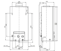 Dujinė karšto vandens šildymo kolonėlė Vaillant MAG mini 114/1 I (H-INT) (gamtinės d., bat. uždegimas)