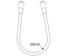 Dušo žarna Ideal Standard IDEALRAIN 1250 mm žarna, PVD, juoda matinė spalva