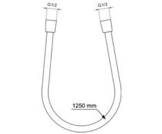 Dušo žarna Ideal Standard IDEALRAIN 1250 mm žarna, PVD, juoda matinė spalva