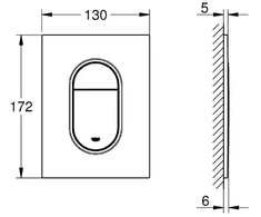 Grohe taustiņš Arena Cosmo duo, 130x172 mm, vertikāls, supersteel