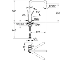 Grohe Plautuvės maišytuvas Essence, hard graphite