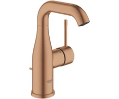 Grohe Essence M praustuvo maišytuvas su iššokančiu snapu, šlifuoto šilto saulėlydžio funkcija