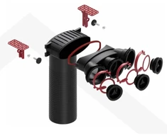 Heatpex ARIA CONNECT difuzora pieslēgums DN75 (3 x 75mm), L=349mm