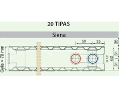 Hm Heizkorper Plieninis radiatorius GALANT UNI 20UNI-6-1800, universalus prijungimas