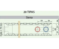 Hm Heizkorper Plieninis radiatorius GALANT UNI 20UNI-6-1000, universalus prijungimas