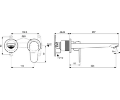 Ideal Standard potinkinis praustuvo maišytuvas Cerafine O, 224 mm snapas, chromas