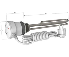 Kaitinimo elementas Elektromet EJK mini 1,5 kW (vienfazis), sriegis 1 1/2"