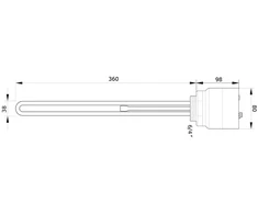 Kaitinimo elementas Gwarant 1,5 kW (vienfazis), sriegis 1 1/2" iki 70C