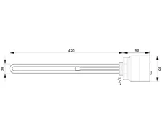 Kaitinimo elementas Gwarant 2,0 kW (vienfazis), sriegis 1 1/2" iki 70C