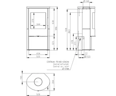Krosnelė Romotop Alpera 01, plieninė su pilna keramikos 92360 apdaila