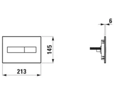 Laufen Ineo Horizon mygtukas, 213x145 mm, chromas