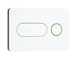 Mygtukas PL8 Dual Flush potinkiniams JIKA mod. PRO, baltas, apvadas žalias.