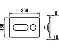 Mygtukas PL8 Dual Flush potinkiniams JIKA mod. PRO, baltas, apvadas žalias.