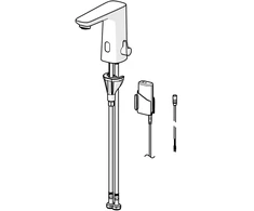 Praustuvo maišytuvas Oras Electra Safety, 3 V, BLUETOOTH, juodas matinis