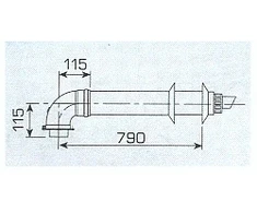 Sime koaksialinio dūmtraukio komplektas, 0,944mm, d=60/100