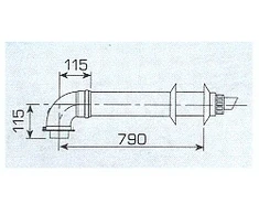 Sime koaksialinio dūmtraukio komplektas, 0,944mm, d=60/100