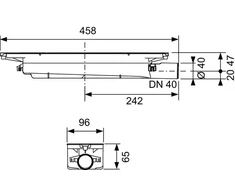TECEdrainprofile sifonas, šoninis pajungimas, DN40