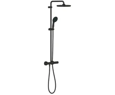 Termostatinė dušo sistema Grohe Tempesta System 250 (galva Ø250, 2`jų srovių rankinis dušas, 8 l/min), juoda matinė