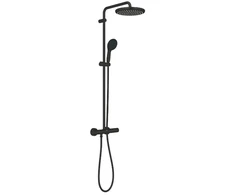 Termostatinė dušo sistema Grohe Tempesta System 250 (galva Ø250, 2`jų srovių rankinis dušas, 8 l/min), juoda matinė