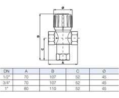 Watts Industries Trieigiai term.vent. AQUAMIX 42-60C 3/4" I (10017419)
