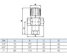 Watts Industries Trieigiai term.vent. AQUAMIX 62 C1/2" (10022122)