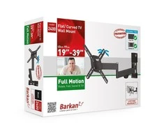 Laikiklis BARKAN 2400.B 26"-39" lygiam/lenktam TV, 4 lankstų, sieninis, juodas