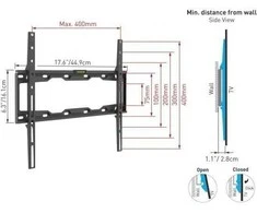 Laikiklis BARKAN E302+.B 19"-65" TV, fiksuotas, sieninis, juodas
