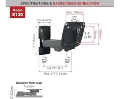Laikiklis BARKAN E130.B 13"-29" TV 3 lankstų, sieninis, juodas