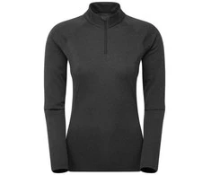 Moteriški marškinėliai Montane F Dart Zip Neck - Juoda - M