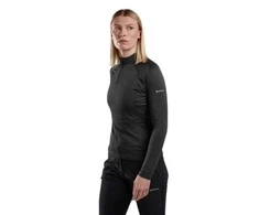 Moteriški marškinėliai Montane F Dart Zip Neck - Juoda - M