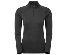 Moteriški termo marškinėliai Montane F Dart XT Zip Neck - Juoda - XS
