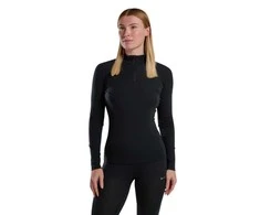 Moteriški termo marškinėliai Montane F Malli LS Zip T Shirt - Juoda - XL