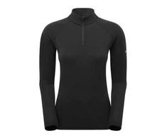 Moteriški termo marškinėliai Montane F Malli LS Zip T Shirt - Juoda - XL