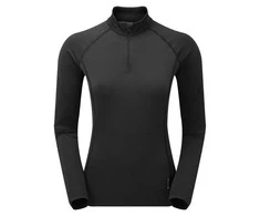 Moteriški termo marškinėliai Montane Fem Dart Thermo Zip Neck - Juoda - L