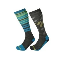 Slidinėjimo kojinės Lorpen S2MME Ski Mid Men 2 Pack Eco - Pilka / Mėlyna - L (43-46)