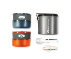 JAV GSI Halulite Dualist anodized puodų rinkinys