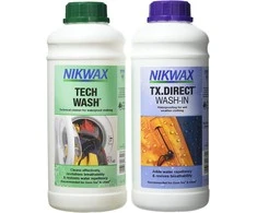 Komplektas Nikwax skalbiklis ir impregnavimo priemonė (TECH WASH 1 Ltr + TX. DIRECT WASH-IN 1 Ltr)