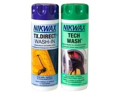 Komplektas Nikwax skalbiklis ir impregnavimo priemonė (TECH WASH 300ml + TX.DIRECT WASH-IN 300ml)