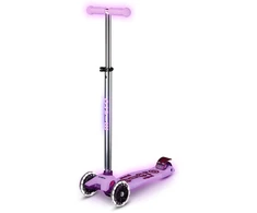 Šveicarija Maxi Micro Deluxe Glow LED – šviečiantis triratukas paspirtukas, violetinis