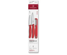 Šveicarija Victorinox Swiss Classic 3 dalių peilių ir skustuko rinkinys Chili Raudona