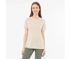 Viking Morain Bamboo Lady moteriški bambukiniai marškinėliai rusvai gelsvas - XS