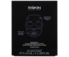 Korres 111Skin Celestial Juodas Diamond Lifting and Firming Treatment Mask stangrinanti ir pakelianti hidrogelinė kaukė veidui, 5 x 31 ml